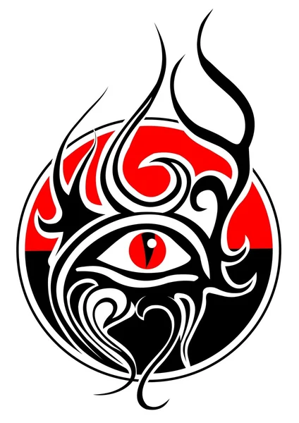 Tribal tattoo met oog — Stockvector