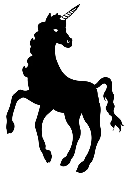 stock vector Unicorn black silhouette