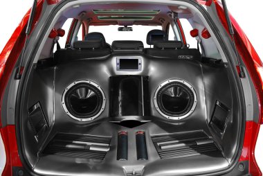 Car power audio system clipart