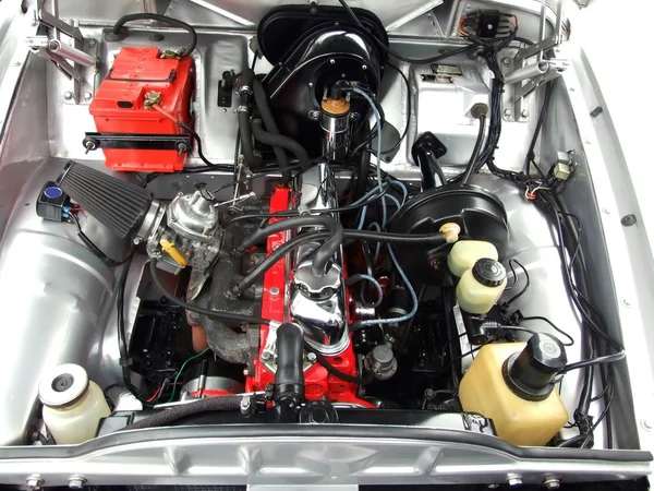 De motor van de auto van de oldtimer — Stockfoto