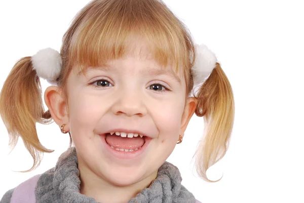 Gülümseyerek mutlu küçük kız — Stok fotoğraf