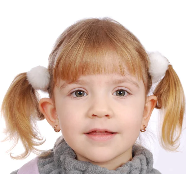 Malá dívka detailní portrét — Stock fotografie