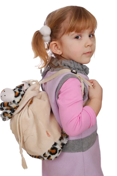 Dziewczynka z torba — Zdjęcie stockowe