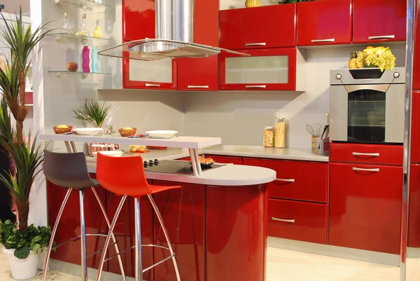 Red kitchen — Stock Photo, Image