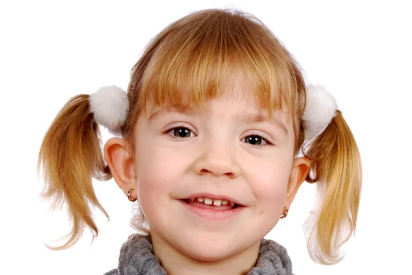 Malá dívka s úsměvem portrét — Stock fotografie