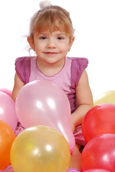 Niña con globos —  Fotos de Stock