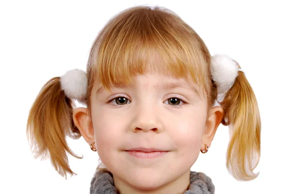 Ciddi küçük kız portre — Stok fotoğraf