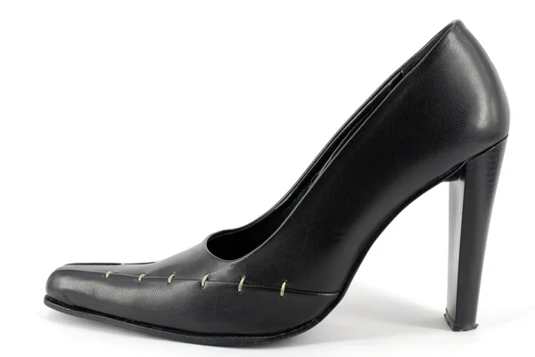 Vrouw elegantie zwarte hoge hak schoen — Stockfoto