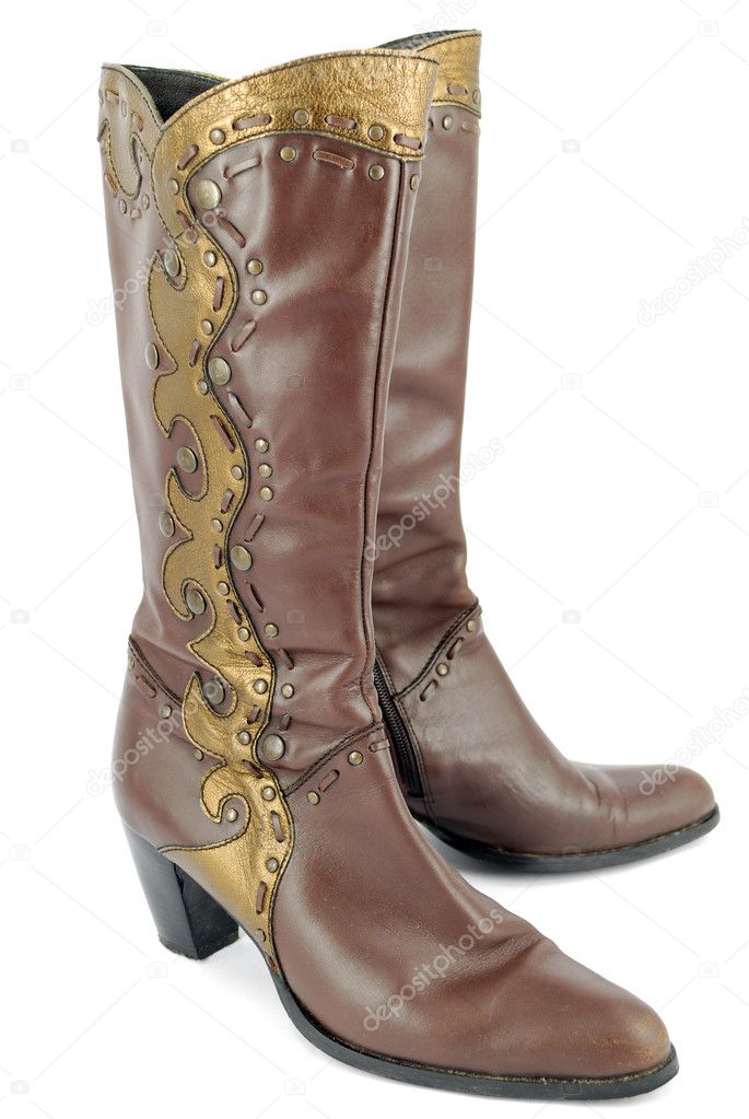 gold tall boots