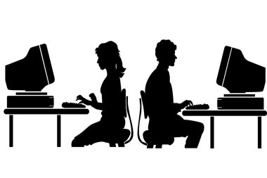 Computer worker clipart