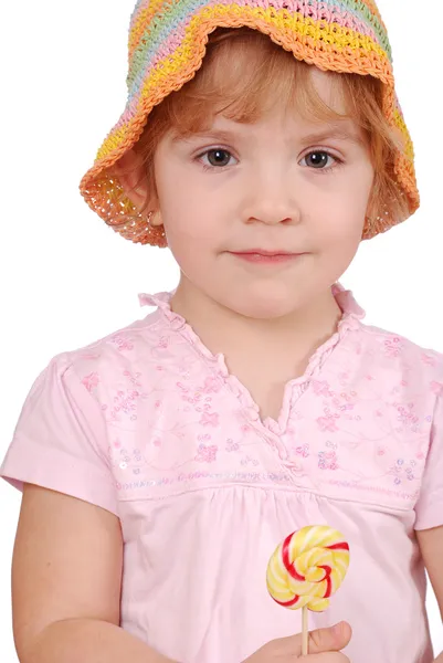 Lolipopu olan küçük kız — Stok fotoğraf