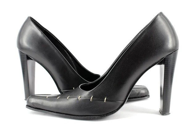 Жінка в чорному взуття — стокове фото