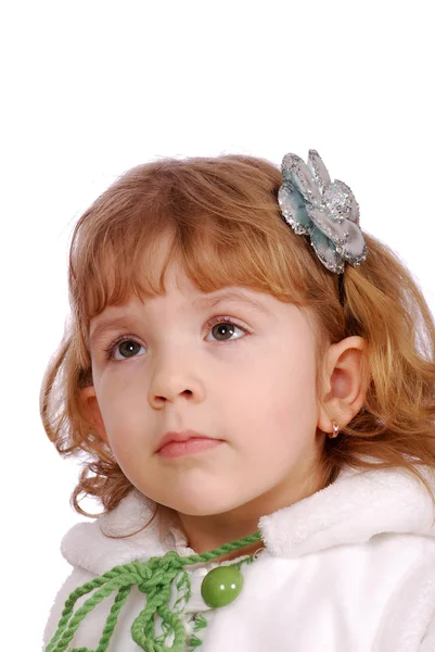 Beautiful little girl portrait with flow — Stock Photo, Image