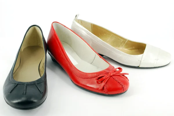 Kvinna platta skor — Stockfoto