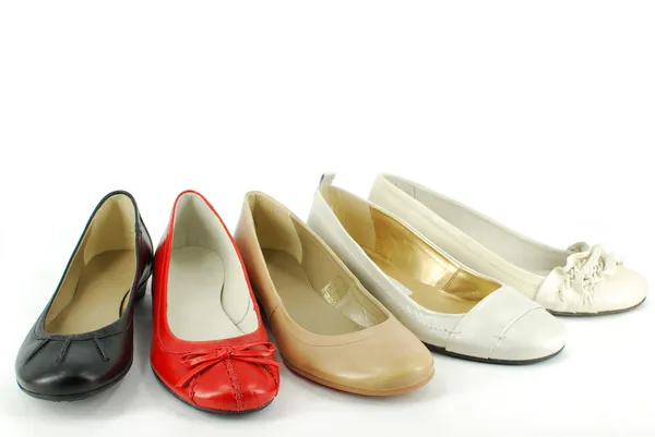 Verschiedene Frauenballett flache Schuhe — Stockfoto