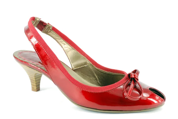 Donna tacco alto scarpa rossa — Foto Stock