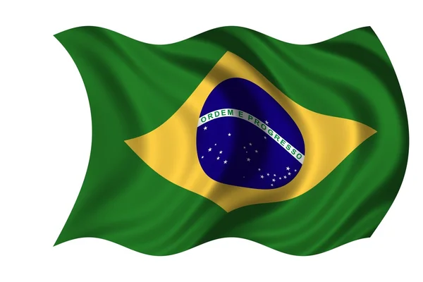 Národní vlajka Brazílie — Stock fotografie