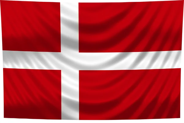 Národní vlajka Dánsko — Stock fotografie
