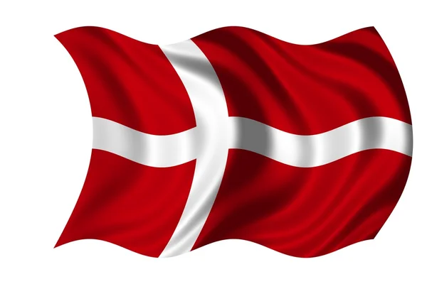 Nemzeti zászló, Dánia — Stock Fotó