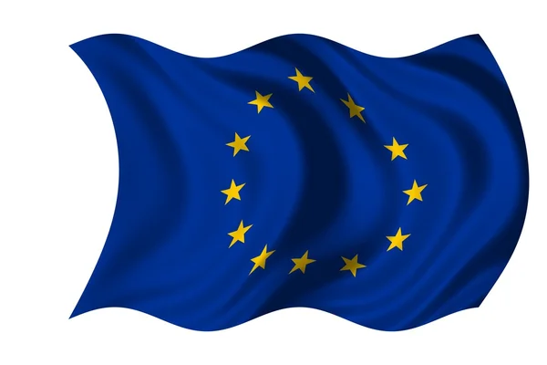 Viftande flagga Europeiska unionen — Stockfoto