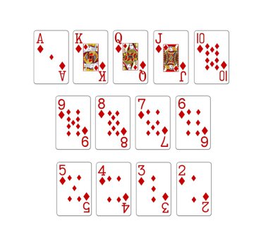 poker kartların bir dizi çizimi