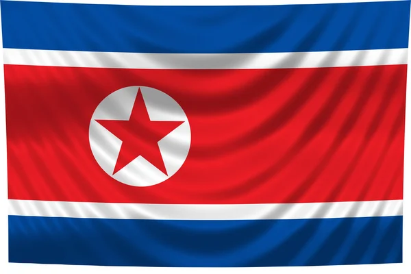 Государственный флаг КНДР — стоковое фото