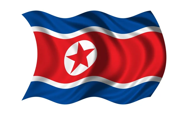 Bandeira nacional Coreia do Norte — Fotografia de Stock