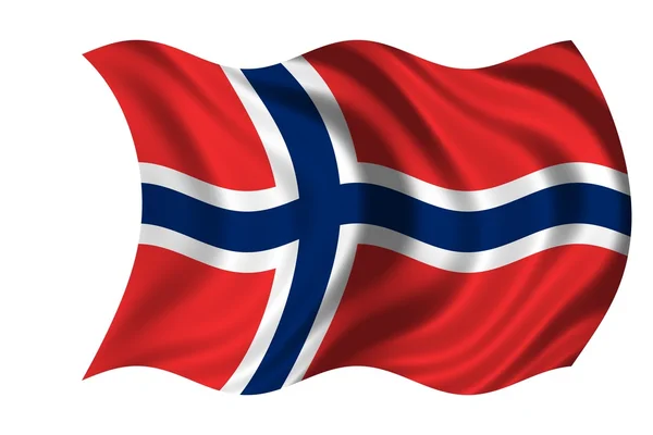 Sventolando bandiera Norvegia — Foto Stock