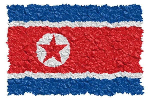 Národní vlajka severní korea — Stock fotografie