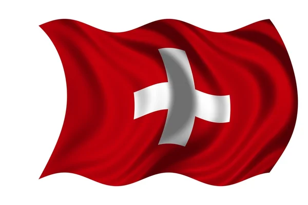 Εθνική σημαία της Ελβετίας — Φωτογραφία Αρχείου