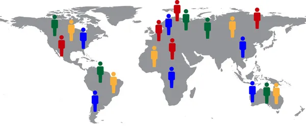 Ilustração de um mapa do mundo com — Fotografia de Stock