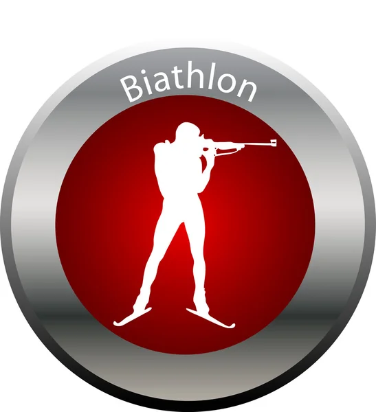 Winter game button biathlon — Stock Photo, Image