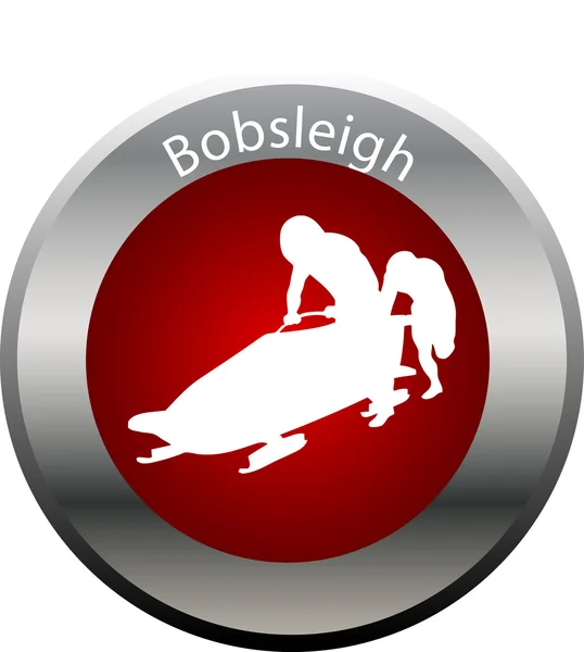 Botão de jogo de inverno Bobsleigh — Fotografia de Stock