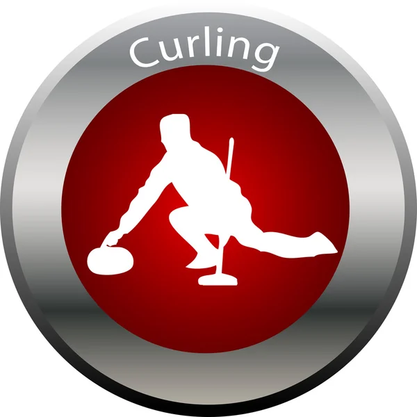 Talvipeli painiketta curling — kuvapankkivalokuva