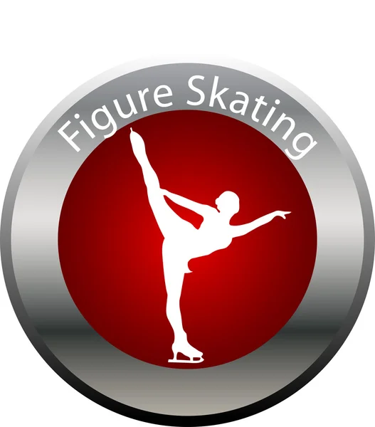 Winter game button figure skating — Stock Photo, Image