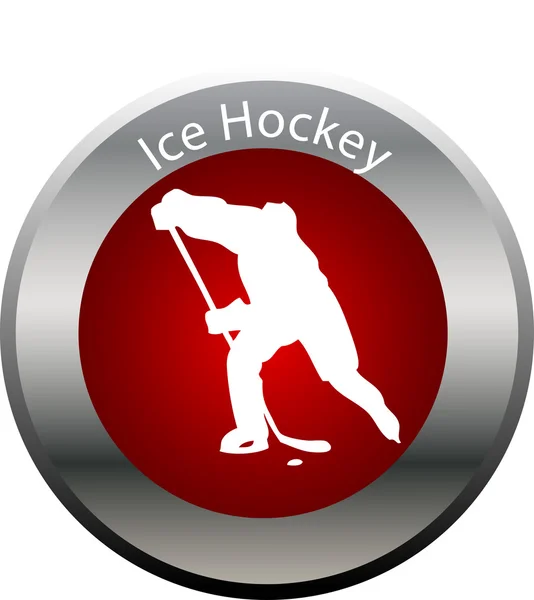 Zima przycisk gra hokej na lodzie — Zdjęcie stockowe