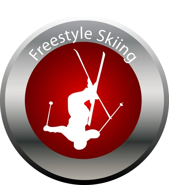 Pulsante gioco invernale sci freestyle — Foto Stock