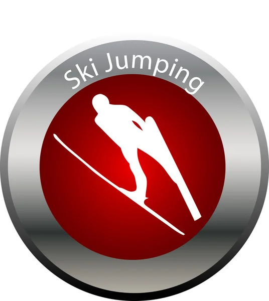 Winter game button ski jumping — Stock Photo, Image