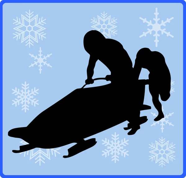 Winter game button Bobsleigh — Stock Photo, Image