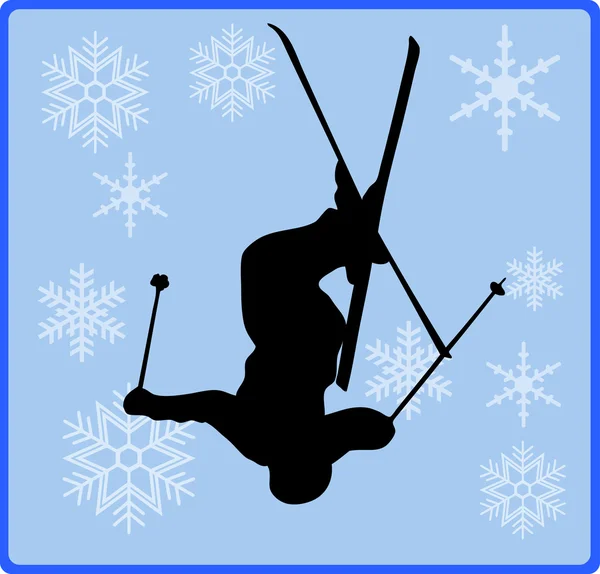 Winter game button freestyle skiing — Stock Photo, Image