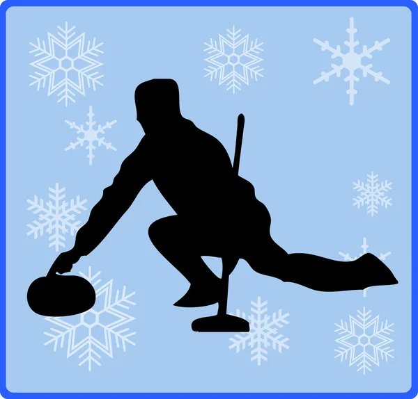 Winter game button curling — Stock Photo, Image