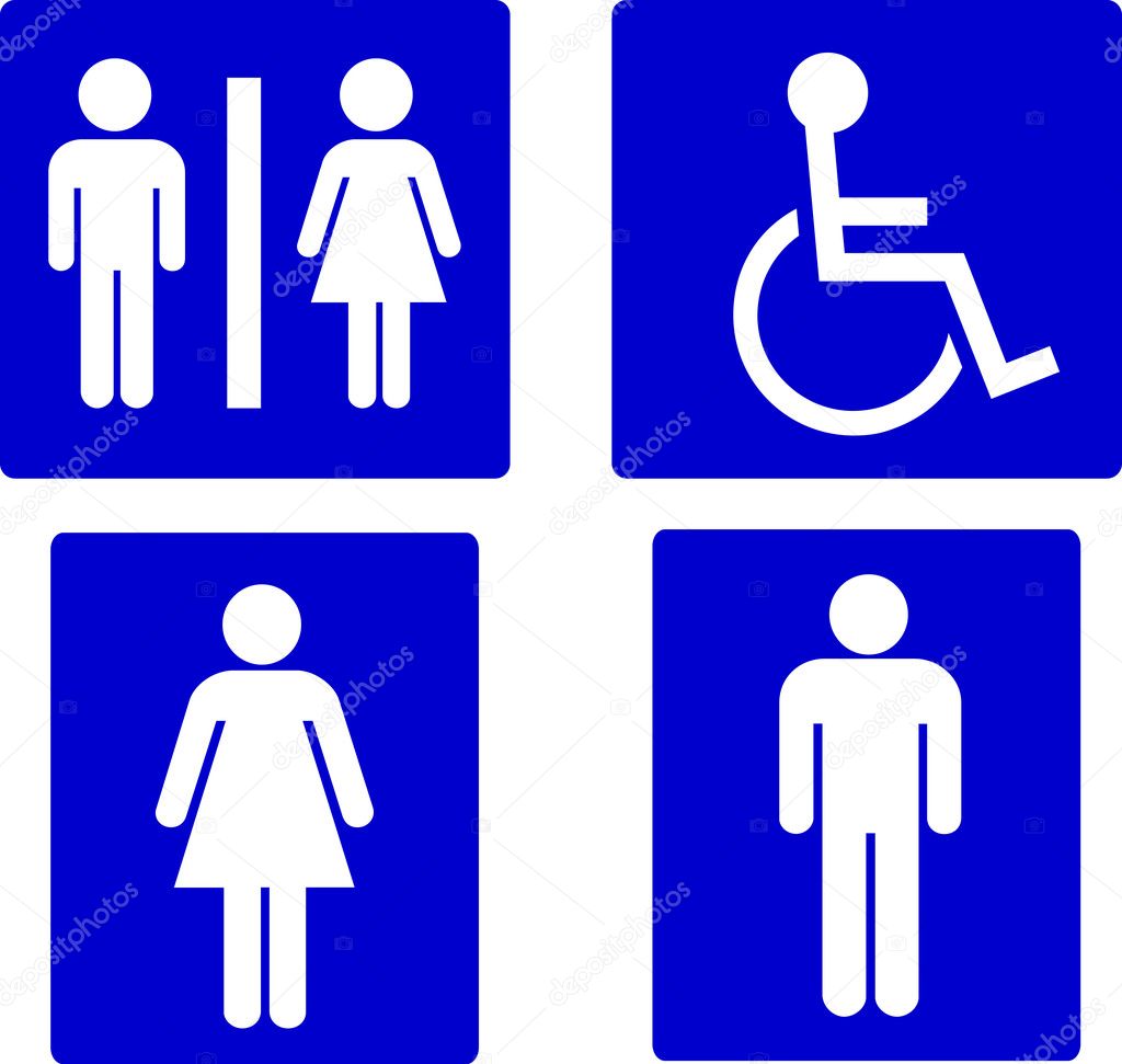 Set of restroom symbols