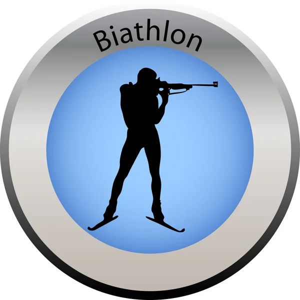 Winter spel knop Biatlon — Stockvector