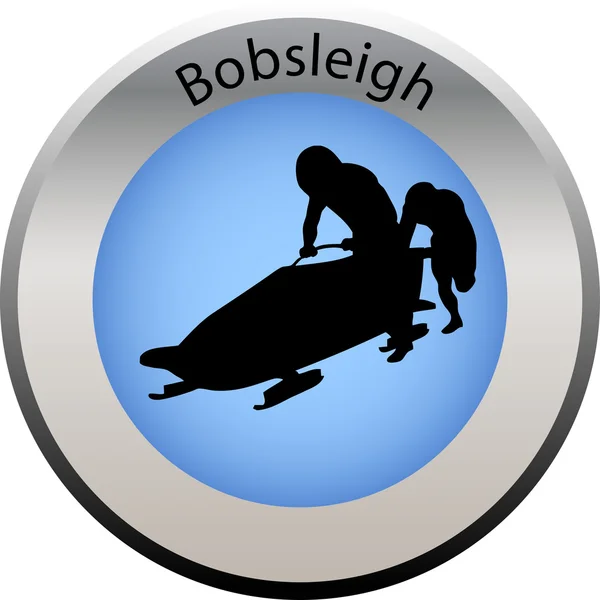 Bouton de jeu d'hiver Bobsleigh — Image vectorielle