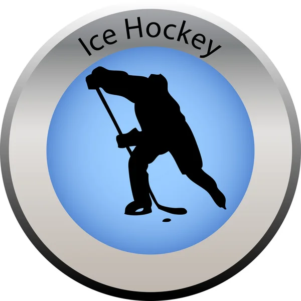 Téli játék gomb jégkorong — Stock Vector