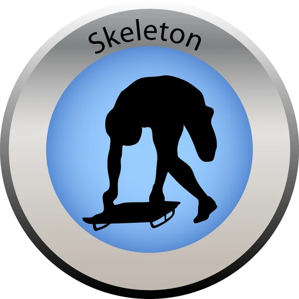 Winter game button skeleton — Stock Vector