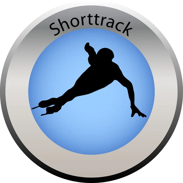 Invierno juego botón shorttrack — Vector de stock