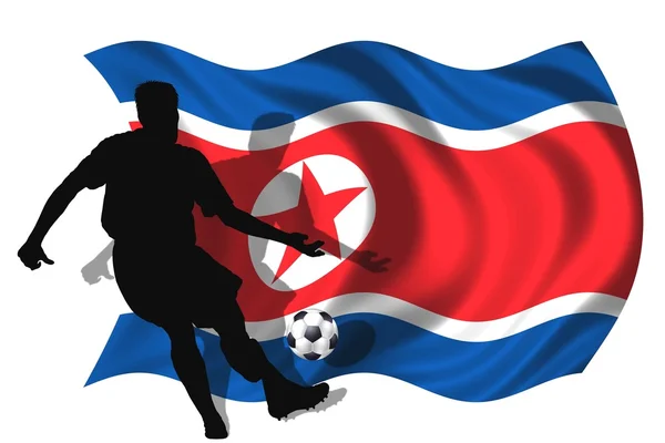 Piłka nożna gracz korea Północna — Zdjęcie stockowe
