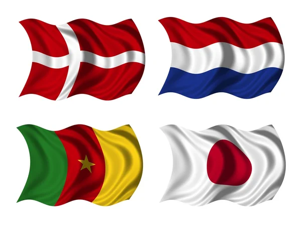 Bandeiras da equipe de futebol grupo E — Fotografia de Stock