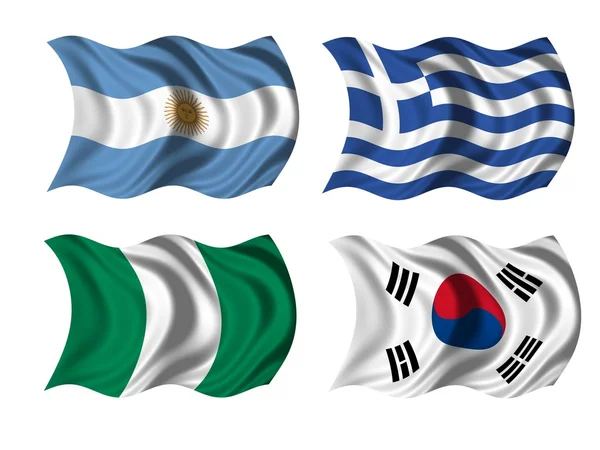 Foci csapat zászlók b-csoport — Stock Fotó